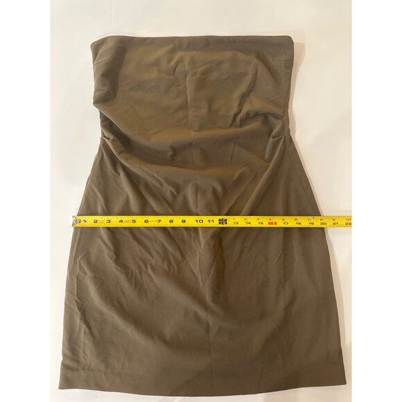 Zara Khaki Strapless Dress XXL Soft Fabric Elegant & Comfortable - Picture 7 of 11